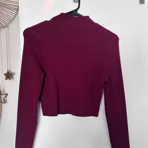 Divided Burgundy Crop Top